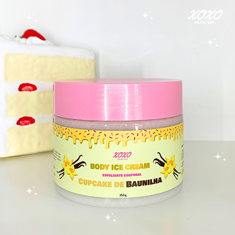 CUPCAKE DE BAUNILHA | Body Ice Cream (Esfoliante Corporal de Açúcar)