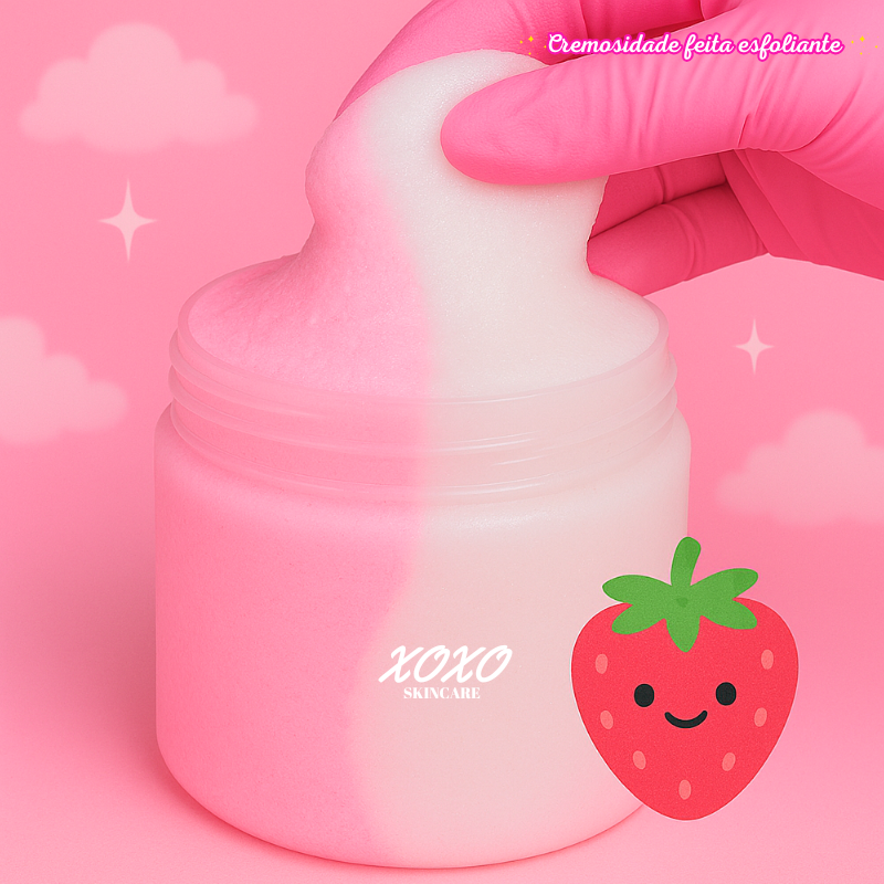 MORANGO MILKSHAKE | Body Ice Cream (Esfoliante Corporal de Açúcar)