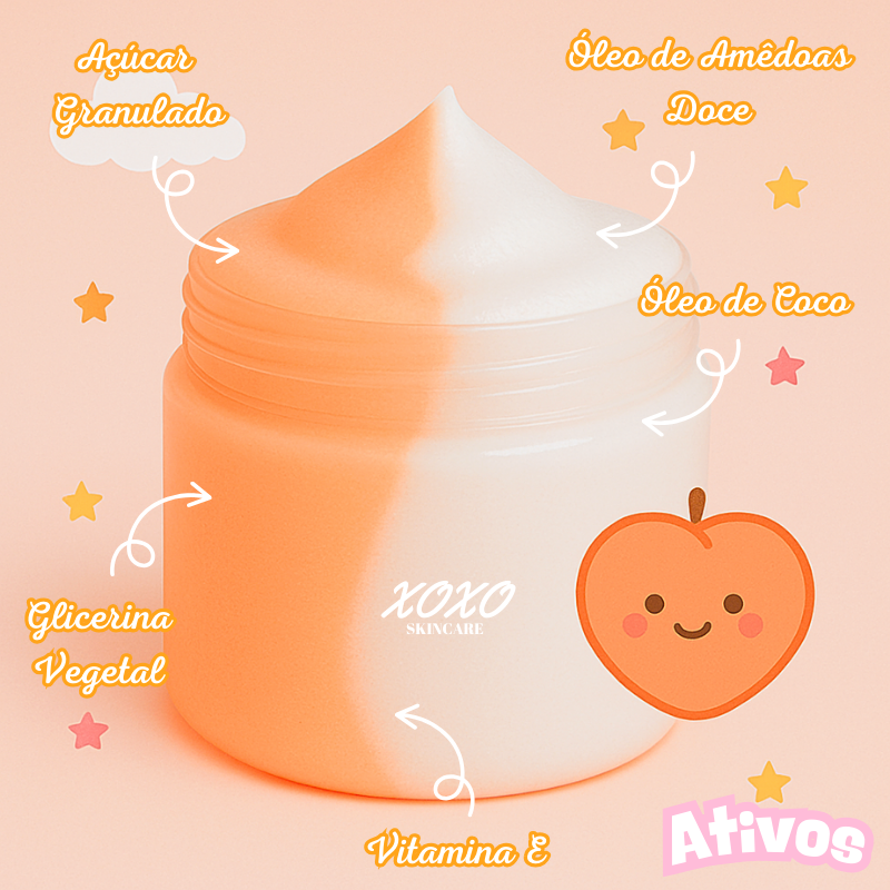 PÊSSEGO CANDY | Body Ice Cream (Esfoliante Corporal de Açúcar)
