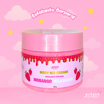 MORANGO MILKSHAKE | Body Ice Cream (Esfoliante Corporal de Açúcar)
