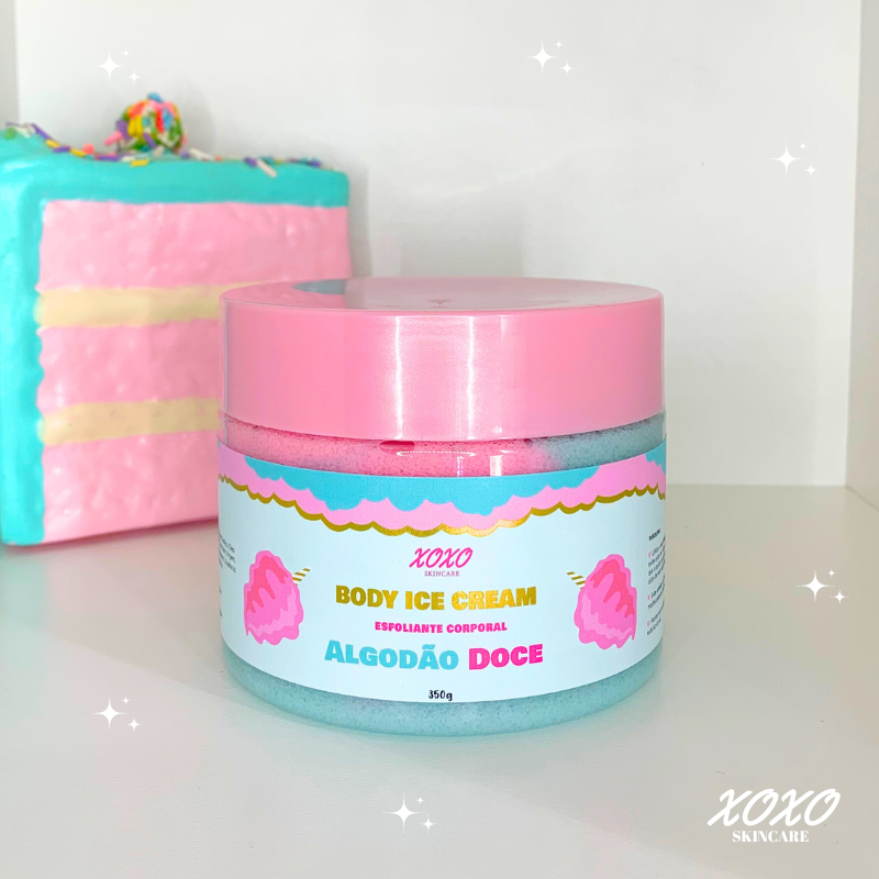 ALGODÃO DOCE | Body Ice Cream (Esfoliante Corporal de Açúcar)