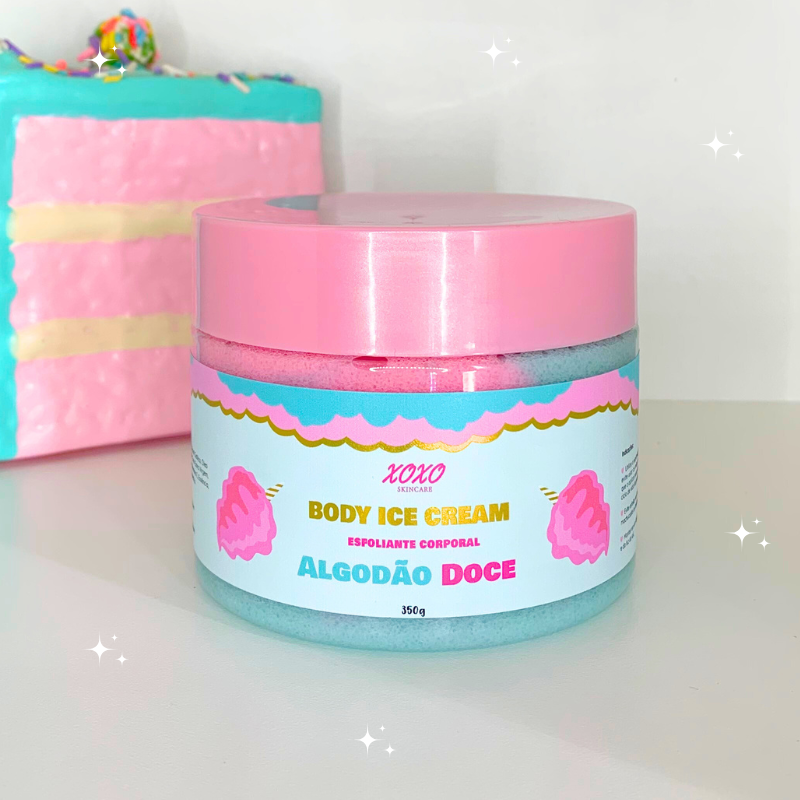 ALGODÃO DOCE | Body Ice Cream (Esfoliante Corporal de Açúcar)