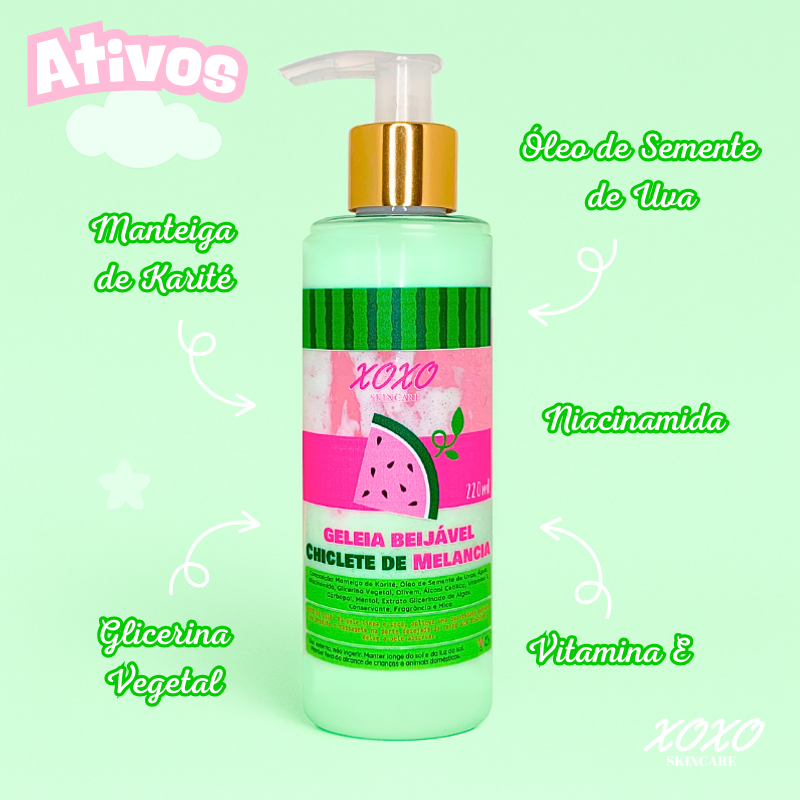 CHICLETE DE MELANCIA | Geléia Beijável (Gel Hidratante)
